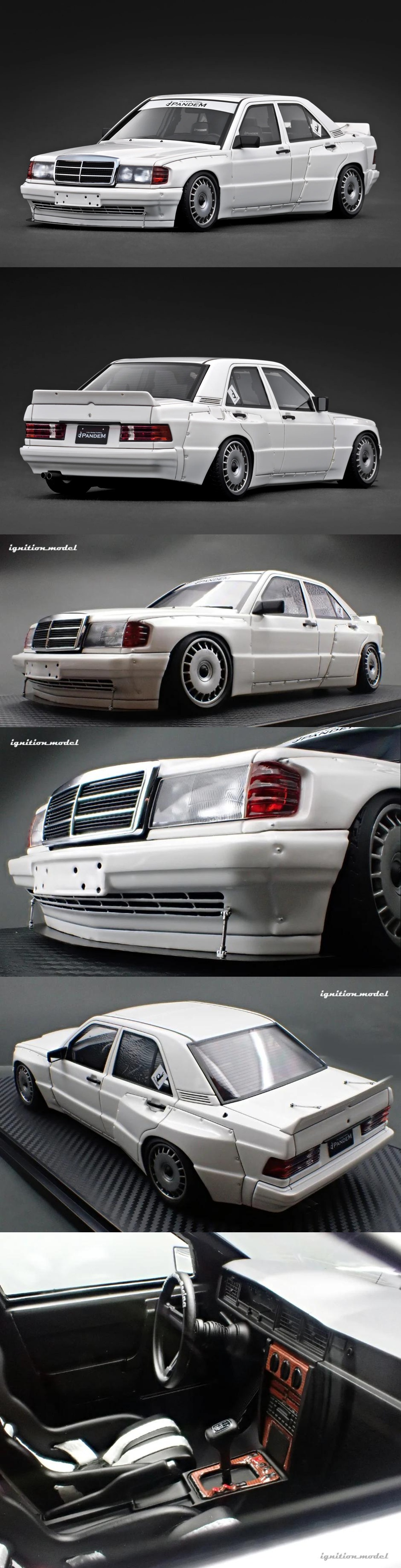 ignition model 1/18 Mercedex Benz 190E PANDEM 190 White (IG3774)