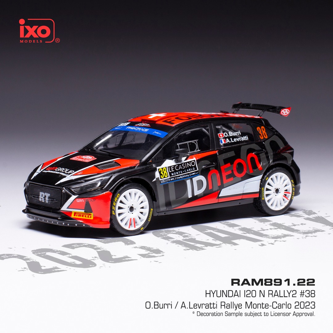 ixo 1/43 HYUNDAI i20 N Rally2 #38 O.Burri / A.Levratti Rallye