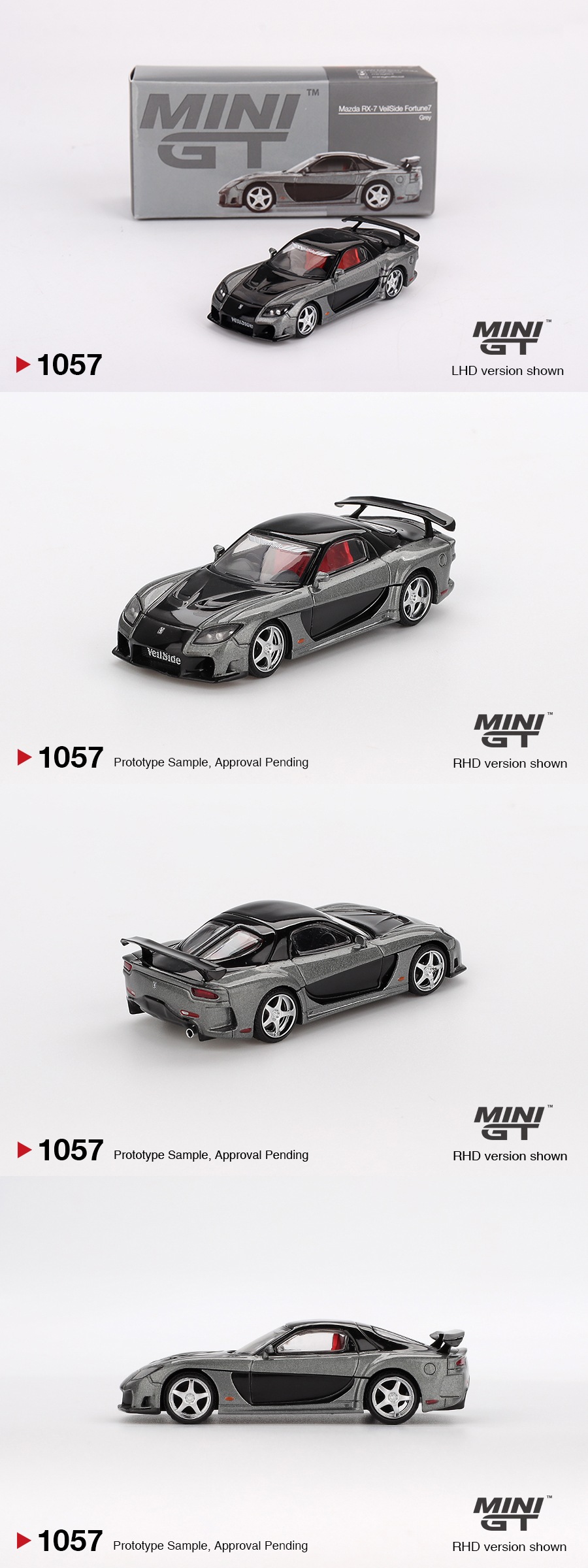 MINI GT(MGT01057) 1/64 Mazda RX-7 VeilSide Fortune Grey LHD