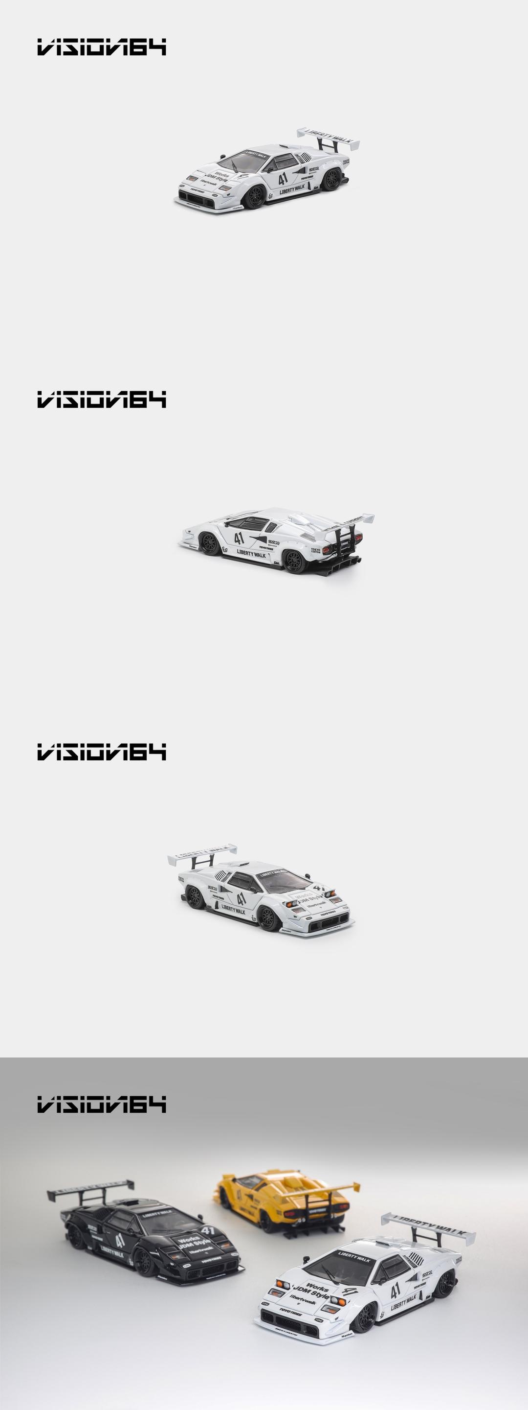 Vision64 1/64 Lamborghini Countach LBWK White